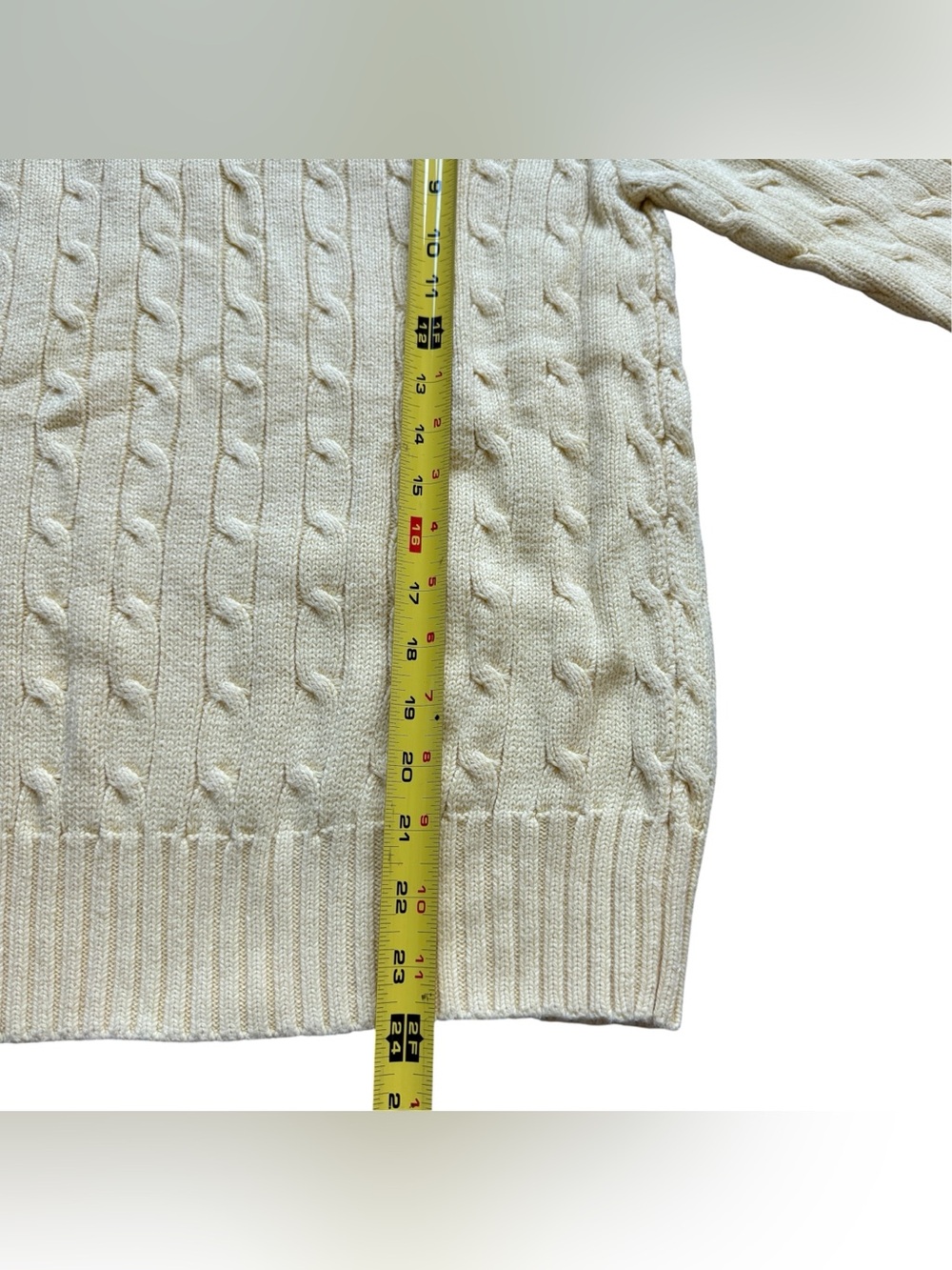 Polo Ralph Lauren M Butter Yellow Cable Knit Cotton Sweater Preppy Heritage Pony - Picture 8 of 11